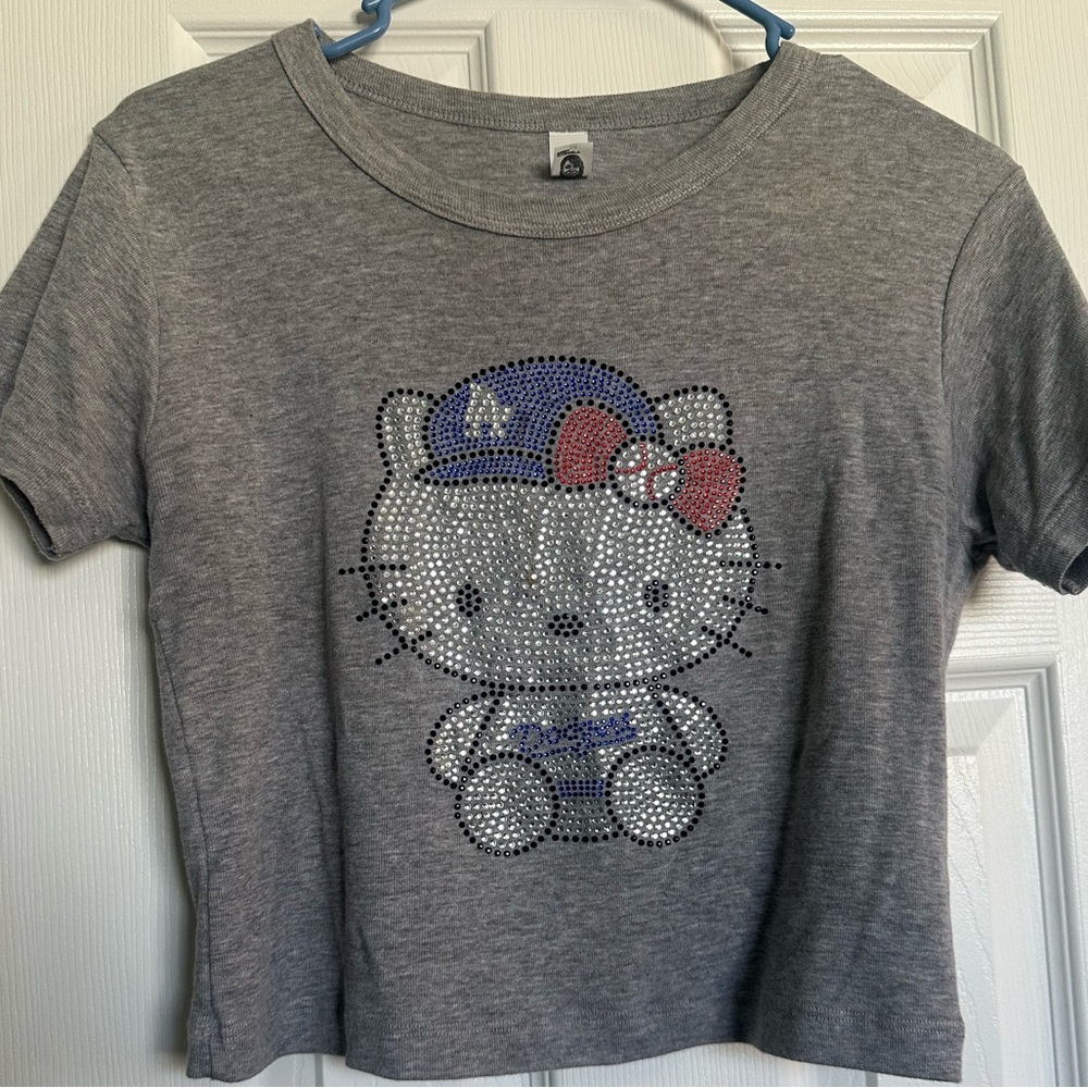 Hello Kitty Rhinestone Shirt/ Crop top